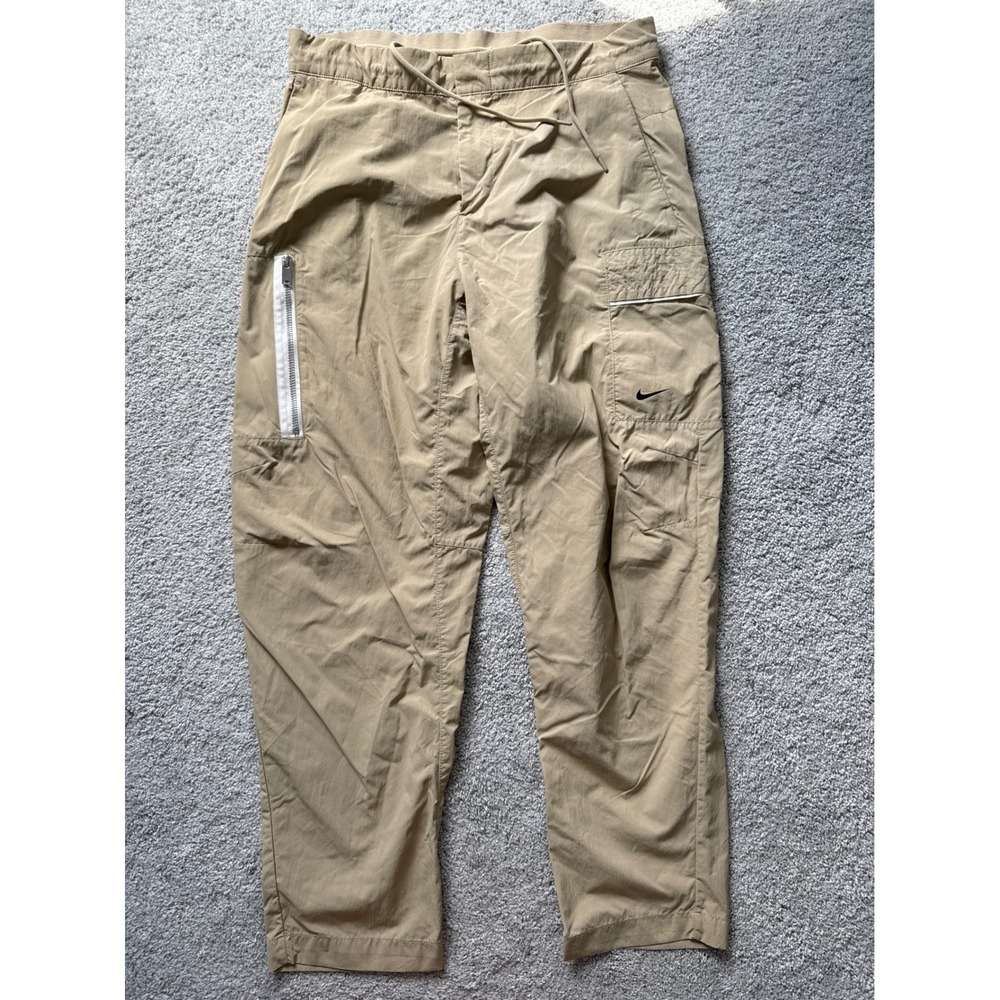 Nike Mens Cargo Pants Khaki Tan Tapered Leg Utility Techwear Size Medium 32